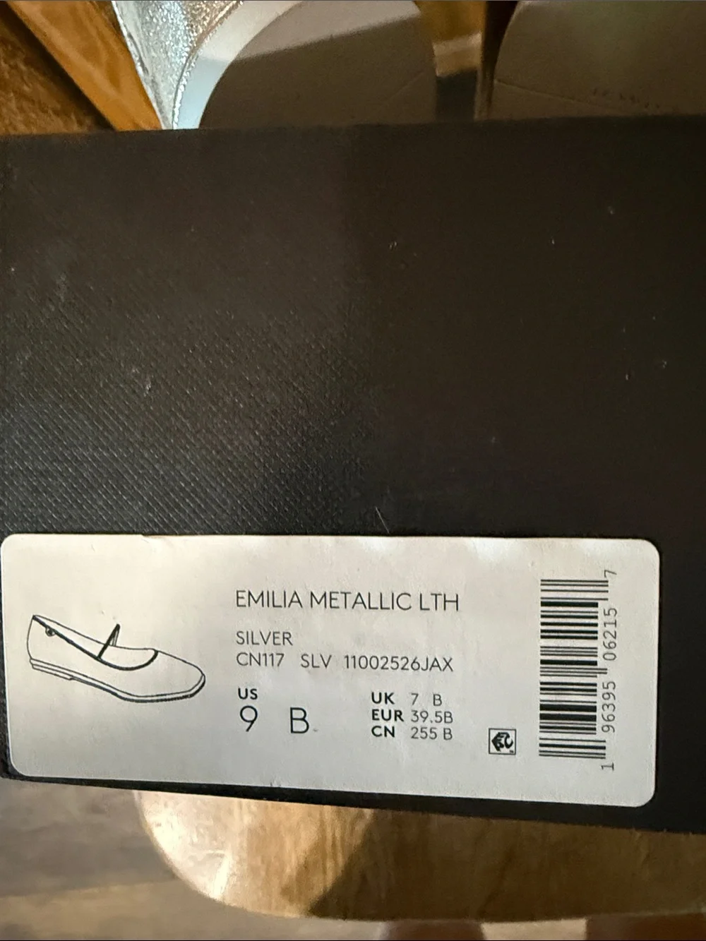 Coach Metallic Silver Square-Toe Ballet Flats - Picture 3 of 3